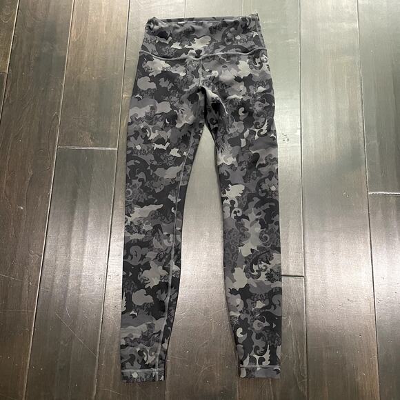 Lululemon Wunder Train High-Rise Tight 28" Lace Black Women's Size 6 - Picture 2 of 4